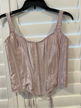 Victoria's Secret Classic Silk Corset Set in Blush